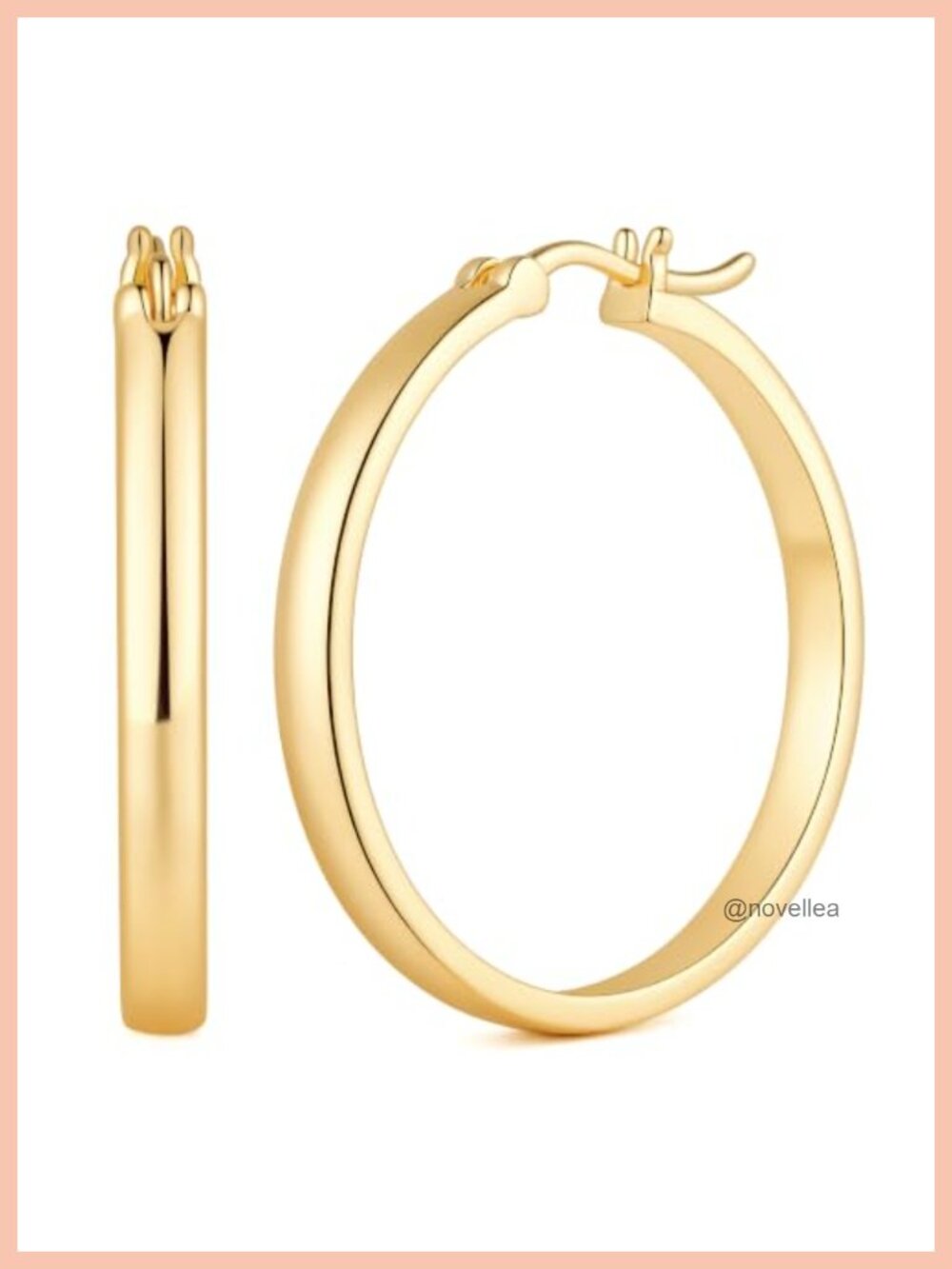 Gold Plated Hoop Earrings for Women - 5 Sizes